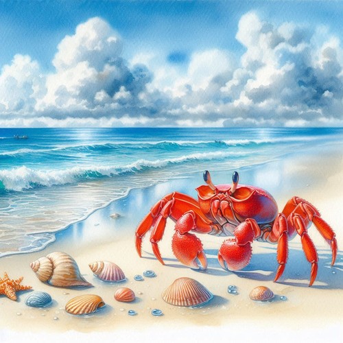 Wandbild krebs krabbe strand - krebs,