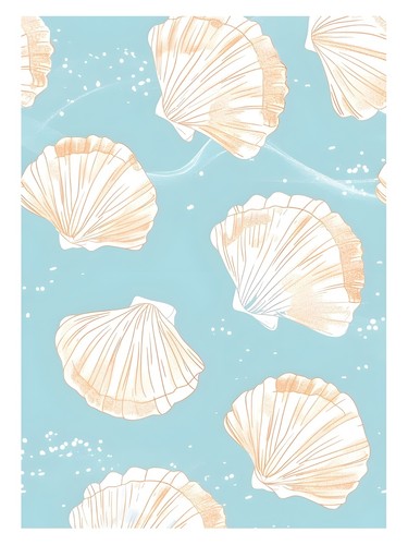 Muscheln küstenposter - küstenposter, |